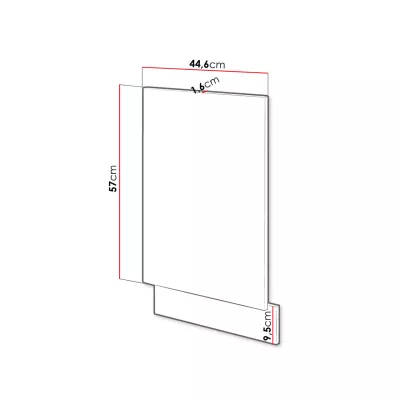 Dvířka ke kuchyňské skříňce ZHILAN - 570x446 mm, dub lancelot / lesklá bílá