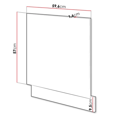 Dvířka ke kuchyňské skříňce ZHILAN - 570x596 mm, dub lancelot / lesklá bílá