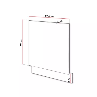 Dvířka ke kuchyňské skříňce ZHILAN - 570x596 mm, dub lancelot / lesklá bílá