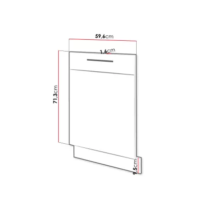 Dvířka ke kuchyňské skříňce ZHILAN - 713x596 mm, dub lancelot / lesklá bílá