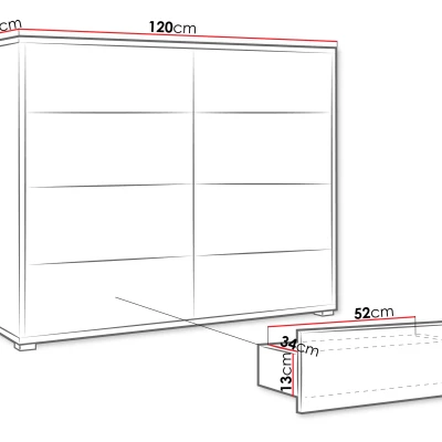 Velká komoda se zásuvkami FILA - kašmír