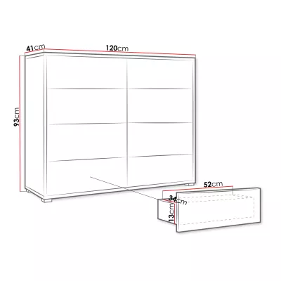 Velká komoda se zásuvkami FILA - kašmír