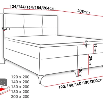 Americká jednolůžková postel 120x200 NIEVE - zelená + topper ZDARMA