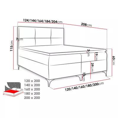 Americká jednolůžková postel 120x200 NIEVE - zelená + topper ZDARMA