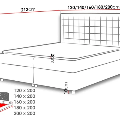 Hotelová manželská postel 200x200 SARITA - medová + topper ZDARMA