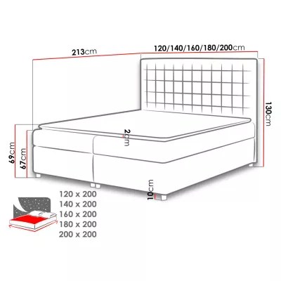 Hotelová manželská postel 180x200 SARITA - medová + topper ZDARMA