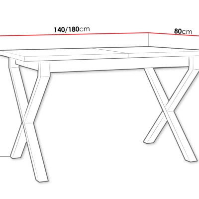 Rozkládací jídelní stůl 140x80 cm ALVARADO 1 - dub artisan / černý