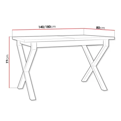 Rozkládací jídelní stůl 140x80 cm ALVARADO 1 - dub sonoma / černý