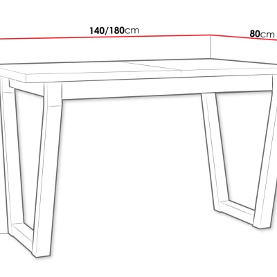 Rozkládací jídelní stůl 140x80 cm ALVARADO 2 - dub artisan / černý