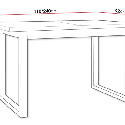 Rozkládací jídelní stůl 160x92 cm ALVARADO 4 - bílý / černý