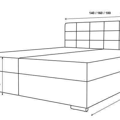 Čalouněná postel 180x200 ELSIE 4 s úložným prostorem - světle béžová