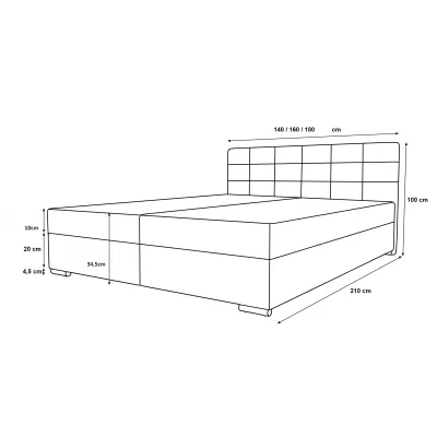 Čalouněná postel 180x200 ELSIE 4 s úložným prostorem - antracit