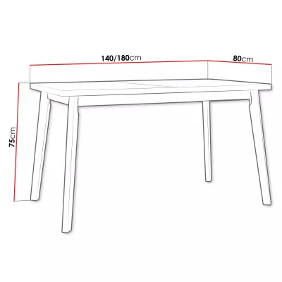 Rozkládací stůl do jídelny 140x80 cm AMES 6 - dub artisan / bílý