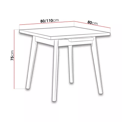 Rozkládací jídelní stůl 80x80 cm AMES 2 - dub grandson / bílý