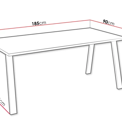 Stůl do jídelny 185x90 cm KOCIO - dub lancelot / černý