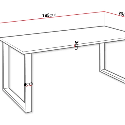 Jídelní stůl 185x90 cm IZMIR - bílý / černý