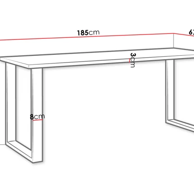 Jídelní stůl 185x67 cm IZMIR - dub artisan / černý