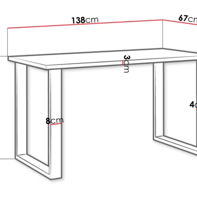 Jídelní stůl 138x67 cm IZMIR - bílý / černý