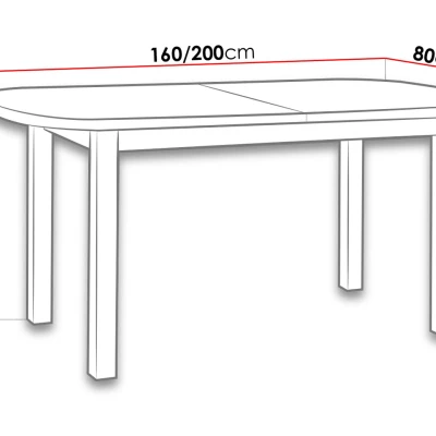 Rozkládací jídelní stůl 160x80 cm BANGS 1 - bílý