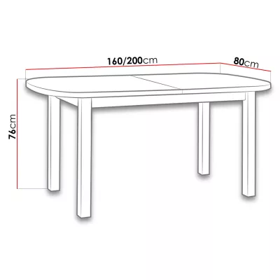 Rozkládací jídelní stůl 160x80 cm BANGS 1 - bílý