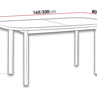 Rozkládací oválný jídelní stůl 160x80 cm BANGS 9 - ořech