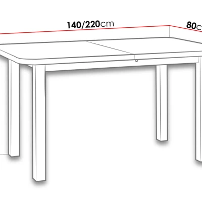 Rozkládací kuchyňský stůl 140x80 cm BANGS 4 - bílý