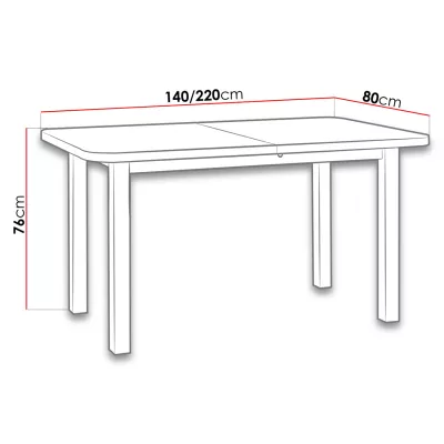 Rozkládací kuchyňský stůl 140x80 cm BANGS 4 - bílý