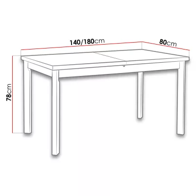 Rozkládací jídelní stůl 140x80 cm CAMBERT 3 - olše