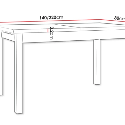 Rozkládací stůl do jídelny 140x80 cm CAMBERT XL 1 - dub grandson / bílý