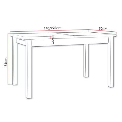 Rozkládací stůl do jídelny 140x80 cm CAMBERT XL 1 - dub grandson / bílý
