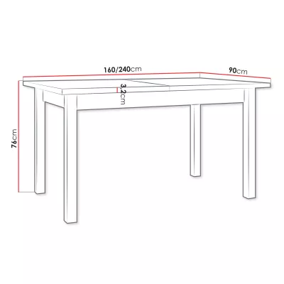Rozkládací stůl do kuchyně 190x80 cm CAMBERT XL 2 - dub sonoma