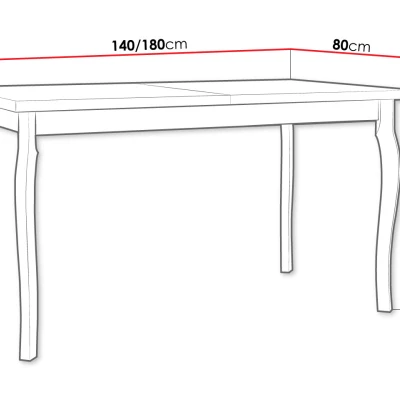 Rozkládací jídelní stůl 140x80 cm ELISEK 5 - dub sonoma / černý