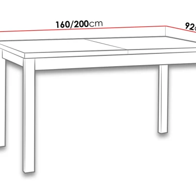 Rozkládací kuchyňský stůl 160x90 cm ELISEK 4 - bílý / dub sonoma