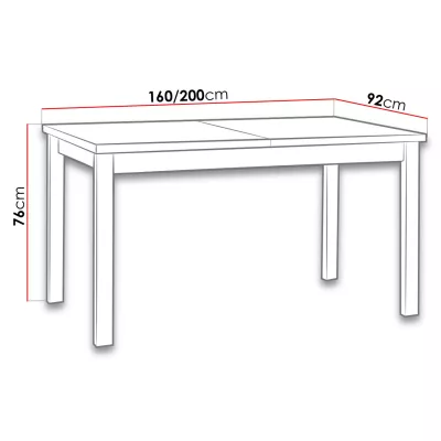 Rozkládací kuchyňský stůl 160x90 cm ELISEK 4 - bílý / dub sonoma