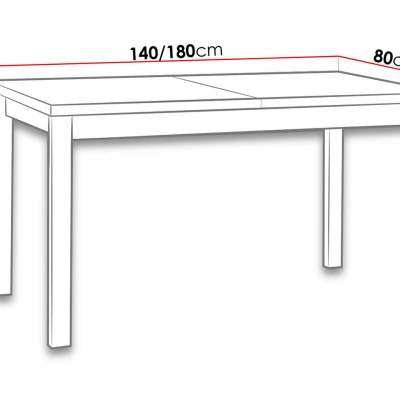 Rozkládací jídelní stůl 140x80 cm ELISEK 2 - bílý / dub sonoma