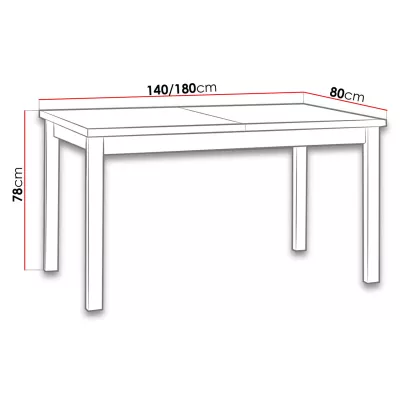 Rozkládací jídelní stůl 140x80 cm ELISEK 2 - bílý / dub sonoma