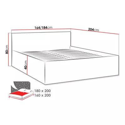 Manželská postel 160x200 HEROSA - alpská bílá