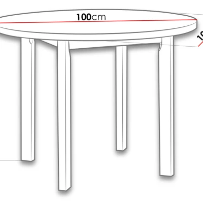 Malý kulatý jídelní stůl 100 cm BAIRD 5 - bílý