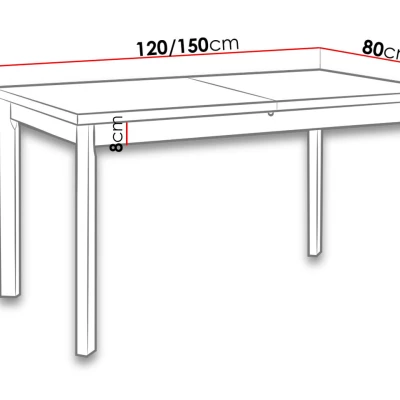 Rozkládací stůl do jídelny 120x80 cm ARGYLE 6 - olše