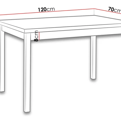 Stůl do kuchyně 120x70 cm ARGYLE 3 - dub sonoma