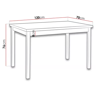 Stůl do kuchyně 120x70 cm ARGYLE 3 - dub sonoma