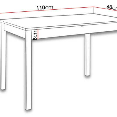 Stůl do kuchyně 110x60 cm ARGYLE 2 - bílý