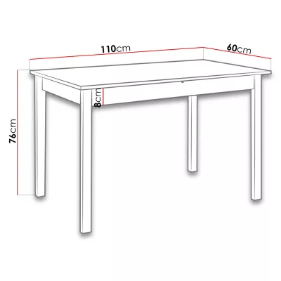 Stůl do kuchyně 110x60 cm ARGYLE 2 - bílý