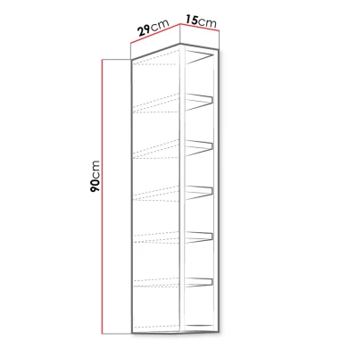 Horní policová skříň do kuchyně 15 cm FRYZIA - bílá