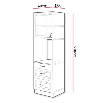 Kuchyňská skříň pro vestavnou troubu 60 cm FRYZIA 2 - bílá