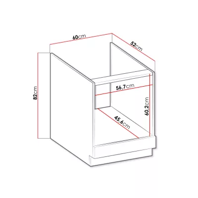 Kuchyňská skříňka pro vestavnou troubu 60 cm FRYZIA - bílá