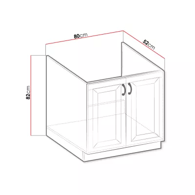 Spodní kuchyňská skříňka pod dřez 80 cm FRYZIA - bílá