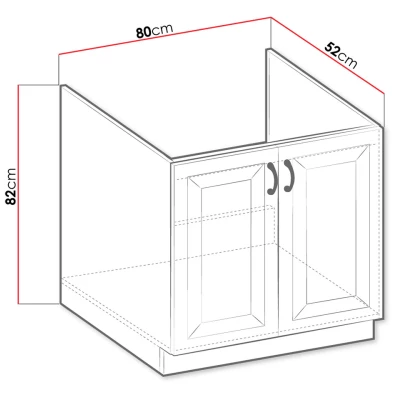 Spodní kuchyňská skříňka pod dřez 80 cm FRYZIA - bílá + dřez ZDARMA