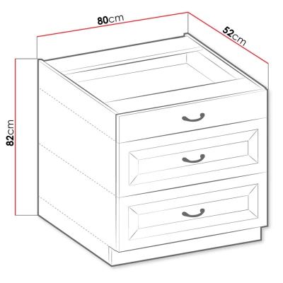 Spodní šuplíková kuchyňská skříňka 80 cm FRYZIA - bílá