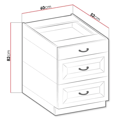 Spodní šuplíková kuchyňská skříňka 60 cm FRYZIA - bílá